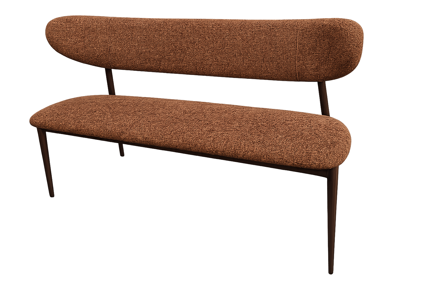 Bankje Kami – 150 cm | Japandi stijl | Metaal frame (brown) | Kleur brown