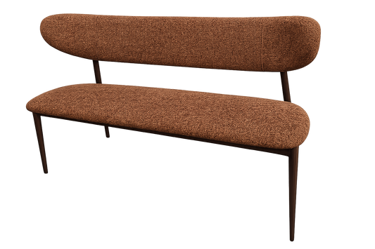 Bankje Kami – 150 cm | Japandi stijl | Metaal frame (brown) | Kleur brown