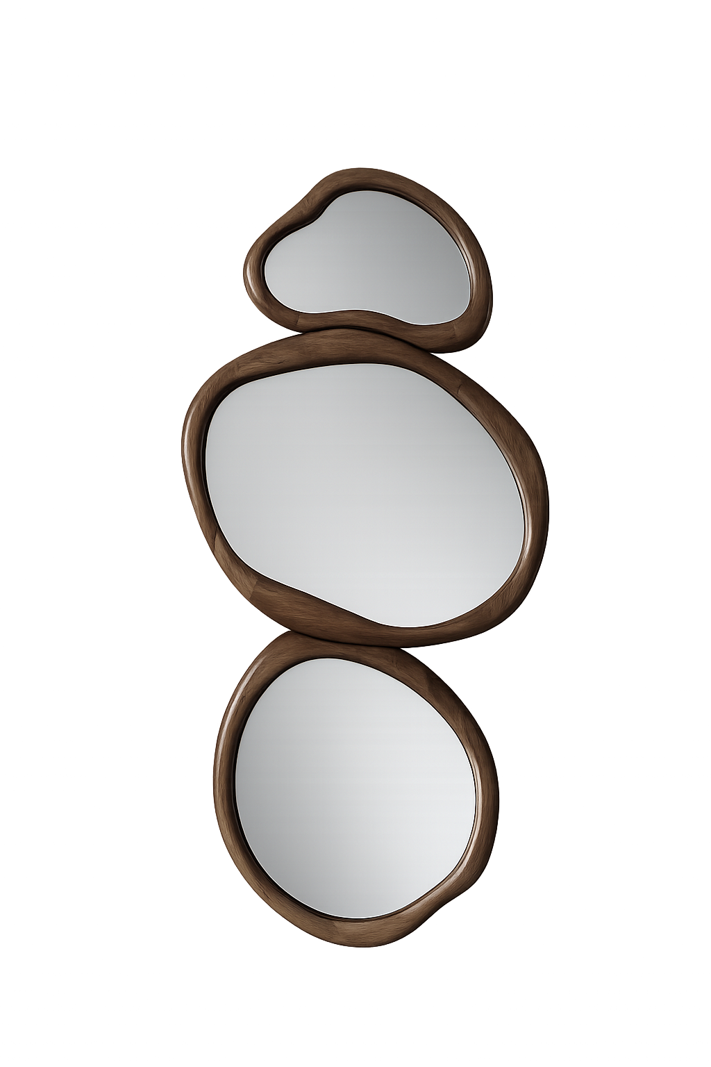 AJ3181 Japandi Spiegelset – Organische Vorm – Brown – 132x57x4cm