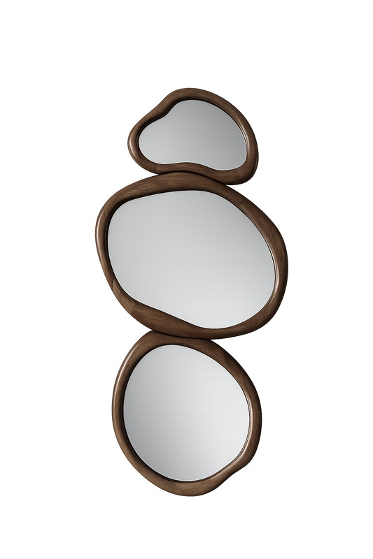 AJ3181 Japandi Spiegelset – Organische Vorm – Brown – 132x57x4cm