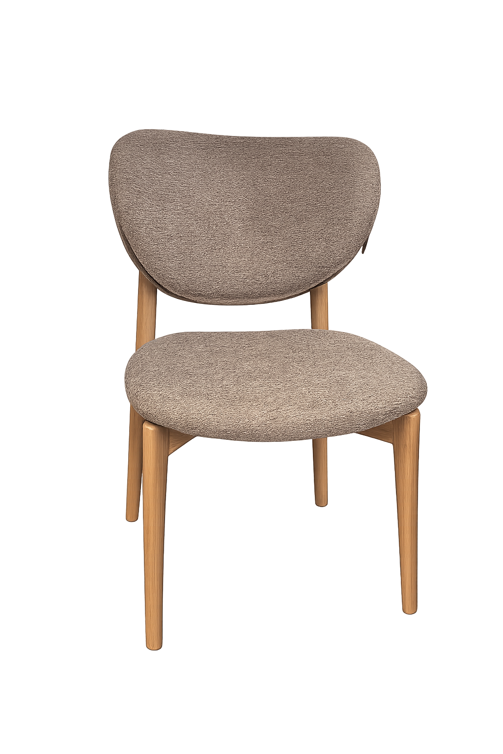 Stoel Frida – Taupe stoel met eiken frame | Sahara 130