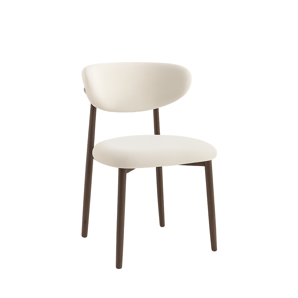Eetkamerstoel Ronnie – 02 Beige Bekleding & Walnoot frame