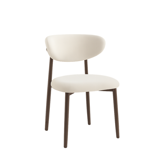 Eetkamerstoel Ronnie – 02 Beige Bekleding & Walnoot frame