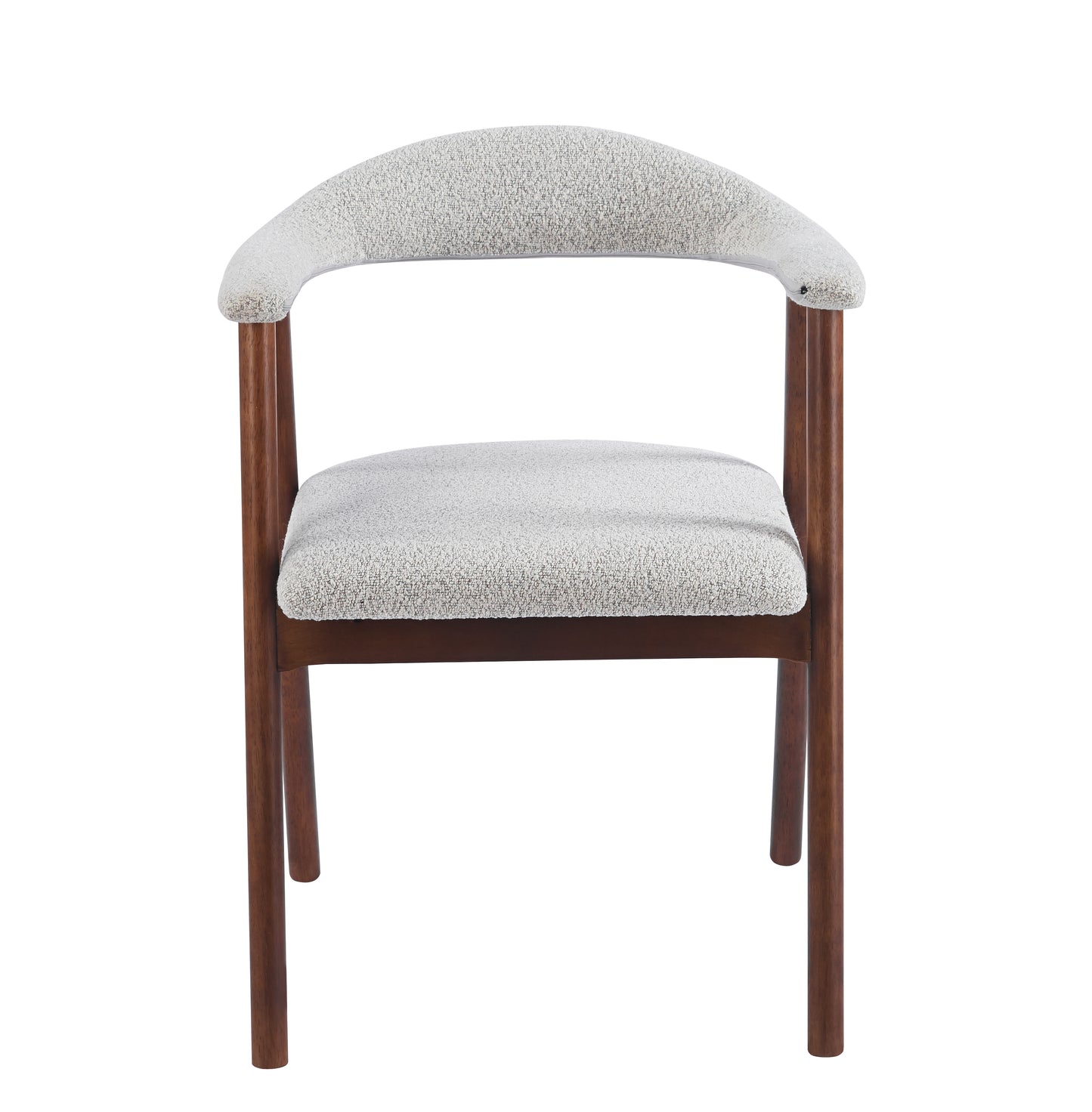 Stoel Fred – Zandkleurige Bekleding met Walnut Houten Frame