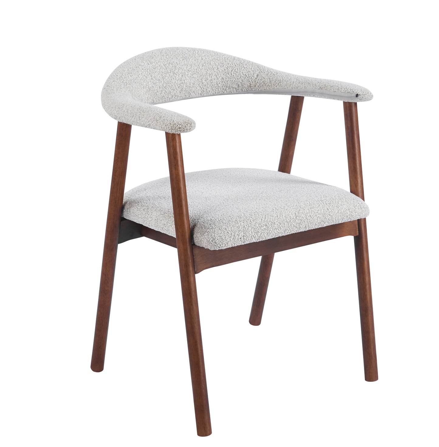 Stoel Fred – Zandkleurige Bekleding met Walnut Houten Frame