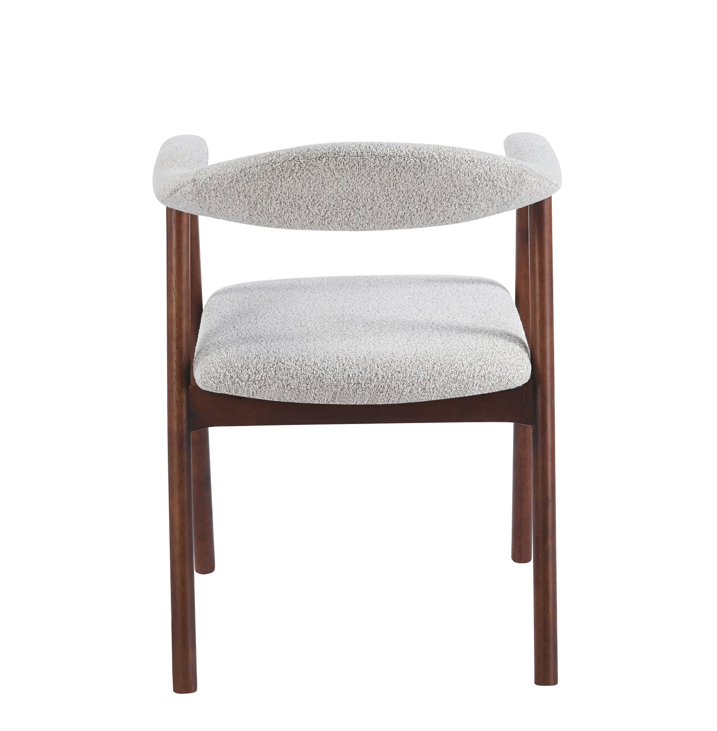 Stoel Fred – Zandkleurige Bekleding met Walnut Houten Frame