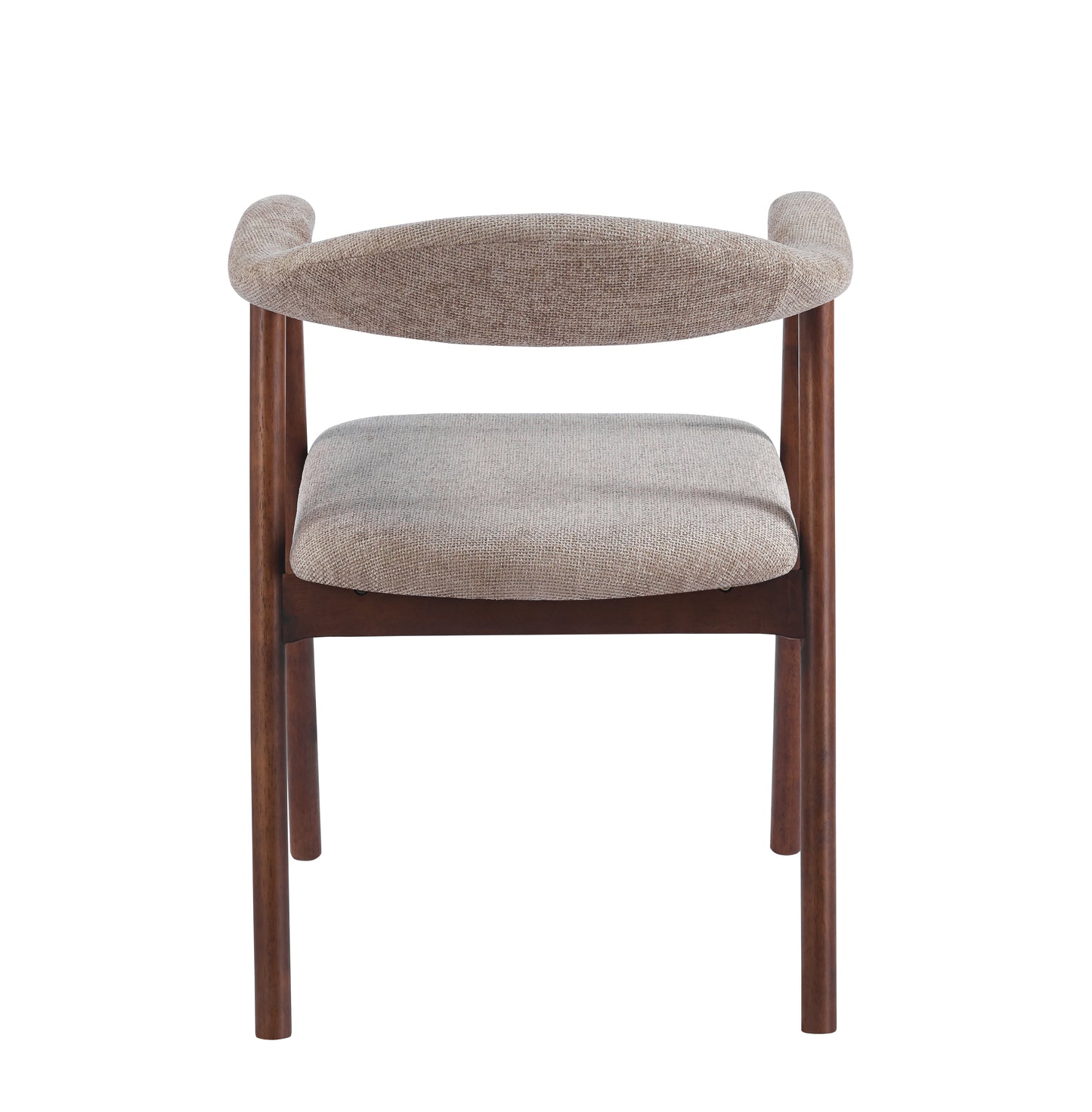 Stoel Fred – taupe kleurige Bekleding met Walnut Houten Frame