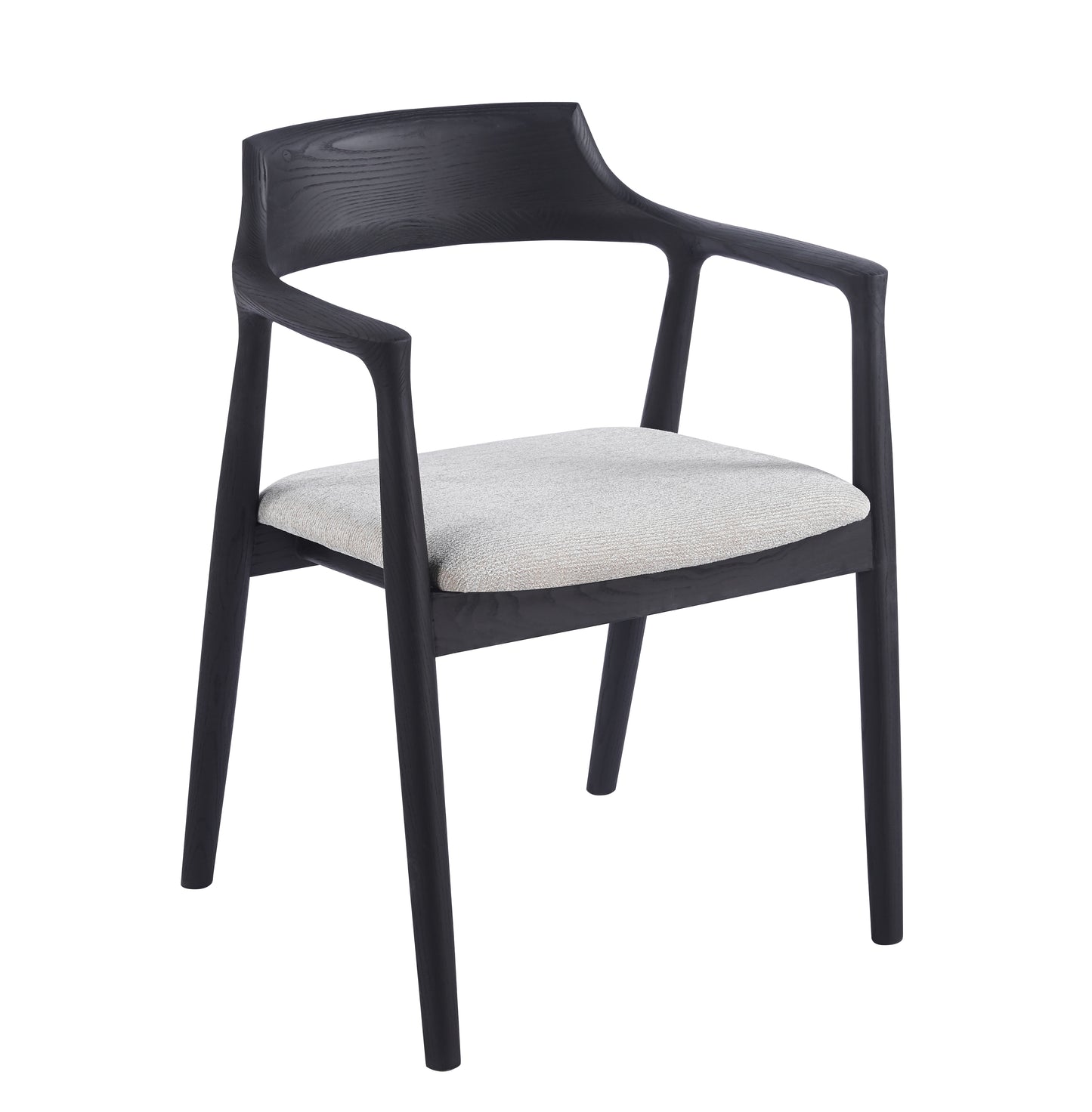 Armstoel Ashwood – Zwart eiken met kussen Sahara 170