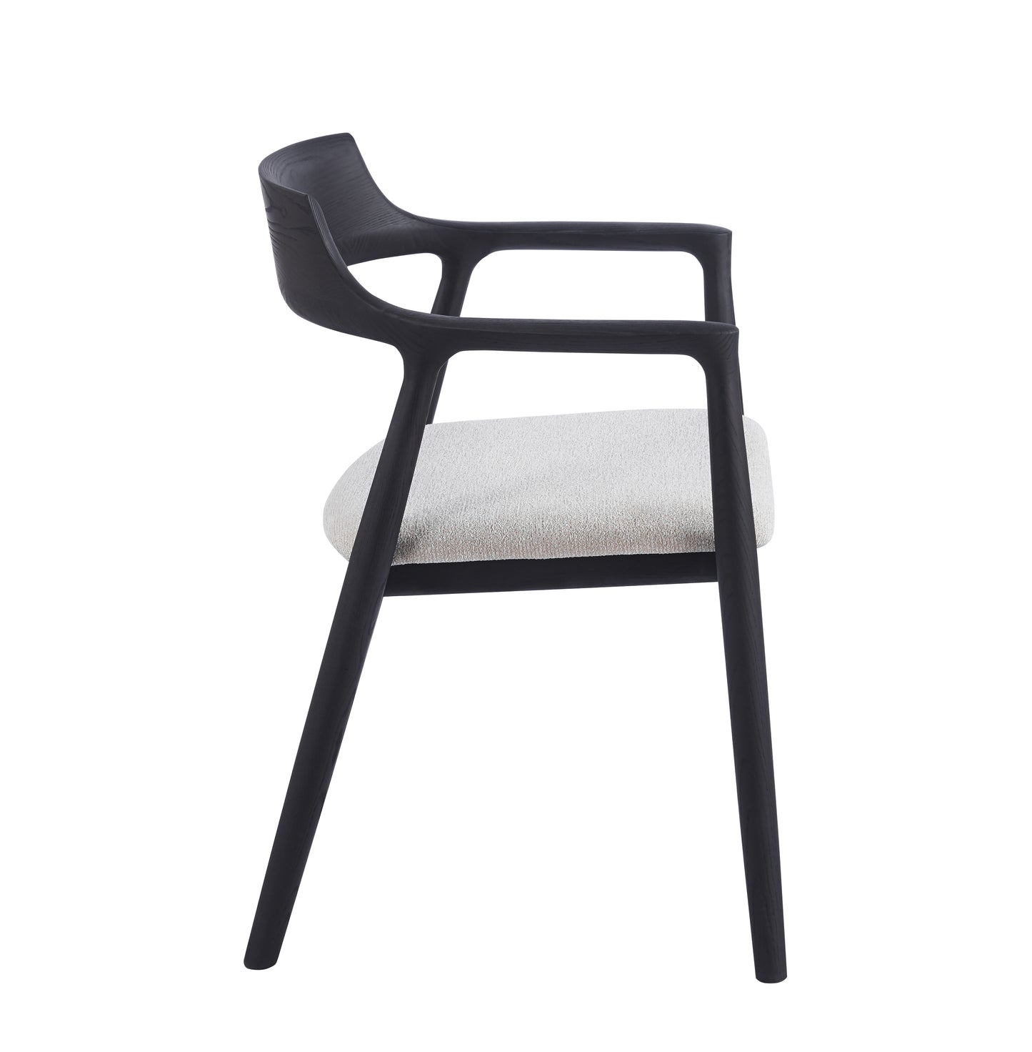 Armstoel Ashwood – Zwart eiken met kussen Sahara 170