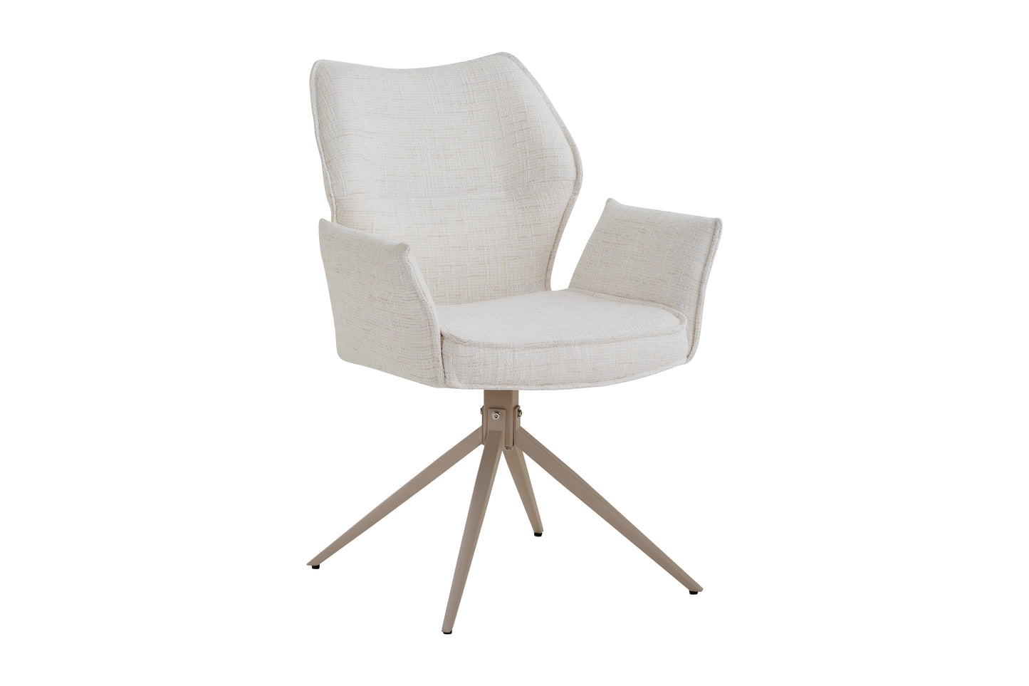 Stoel Salsa – Zandkleurige draaistoel met 180° returnfunctie
