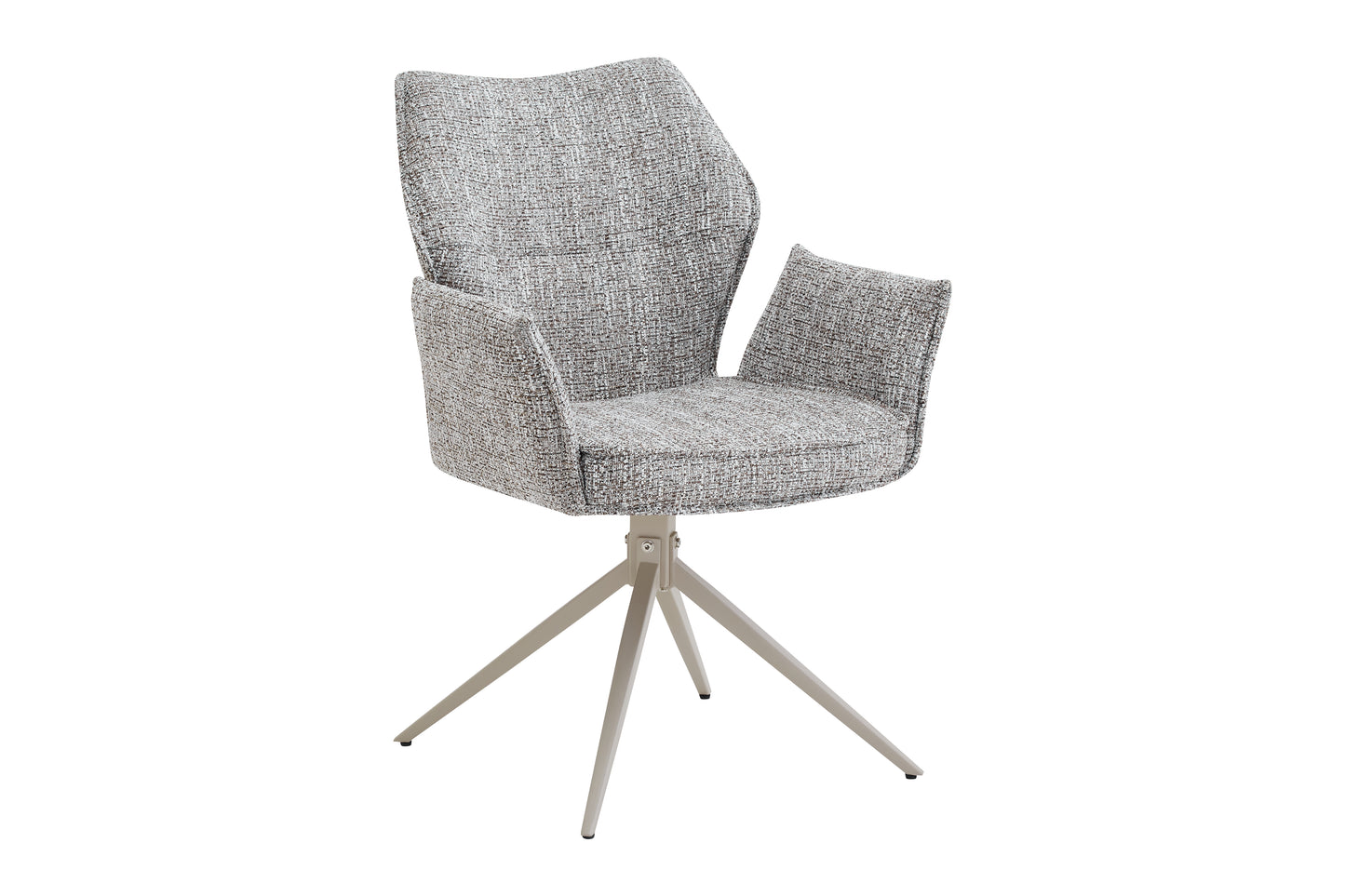 Stoel Salsa – taupe kleurige draaistoel met 180° returnfunctie