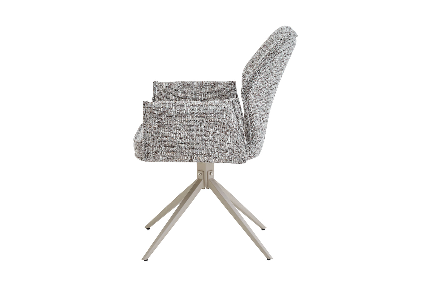 Stoel Salsa – taupe kleurige draaistoel met 180° returnfunctie