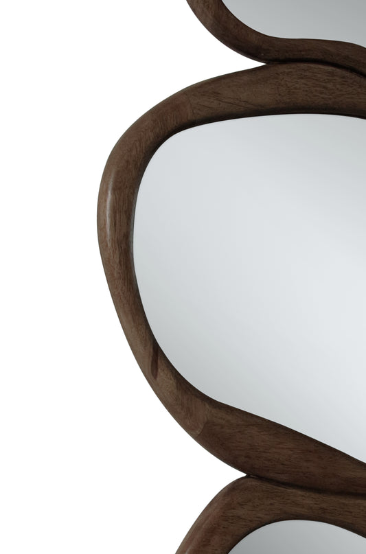 AJ3181 Japandi Spiegelset – Organische Vorm – Brown – 132x57x4cm