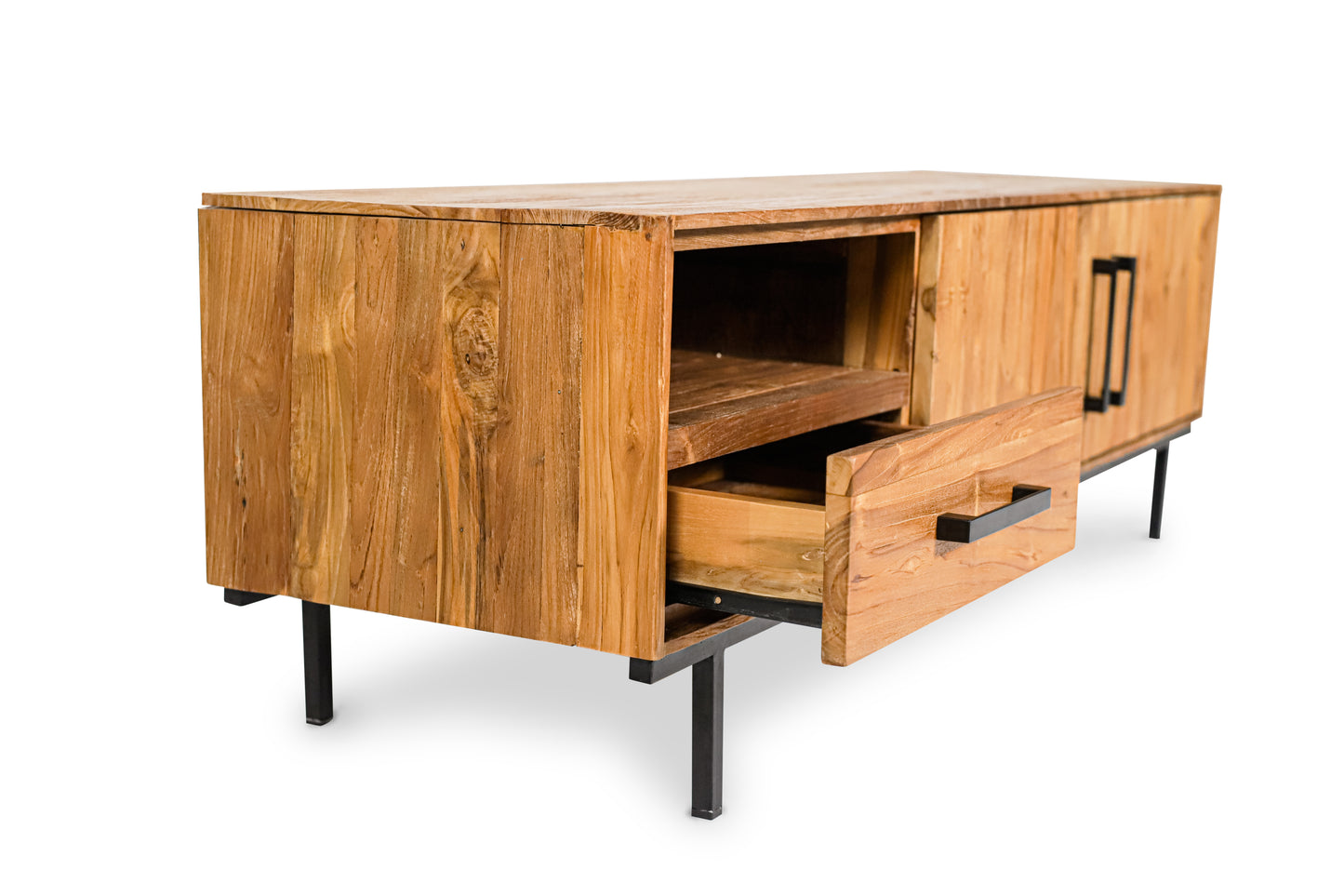 Tv cabinet Lawu 2 deurs + 1 lade + open vak