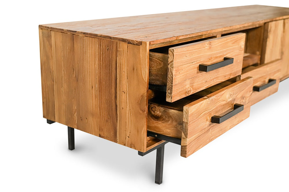 Tv cabinet Lawu 2 deurs + 3 laden + open vak