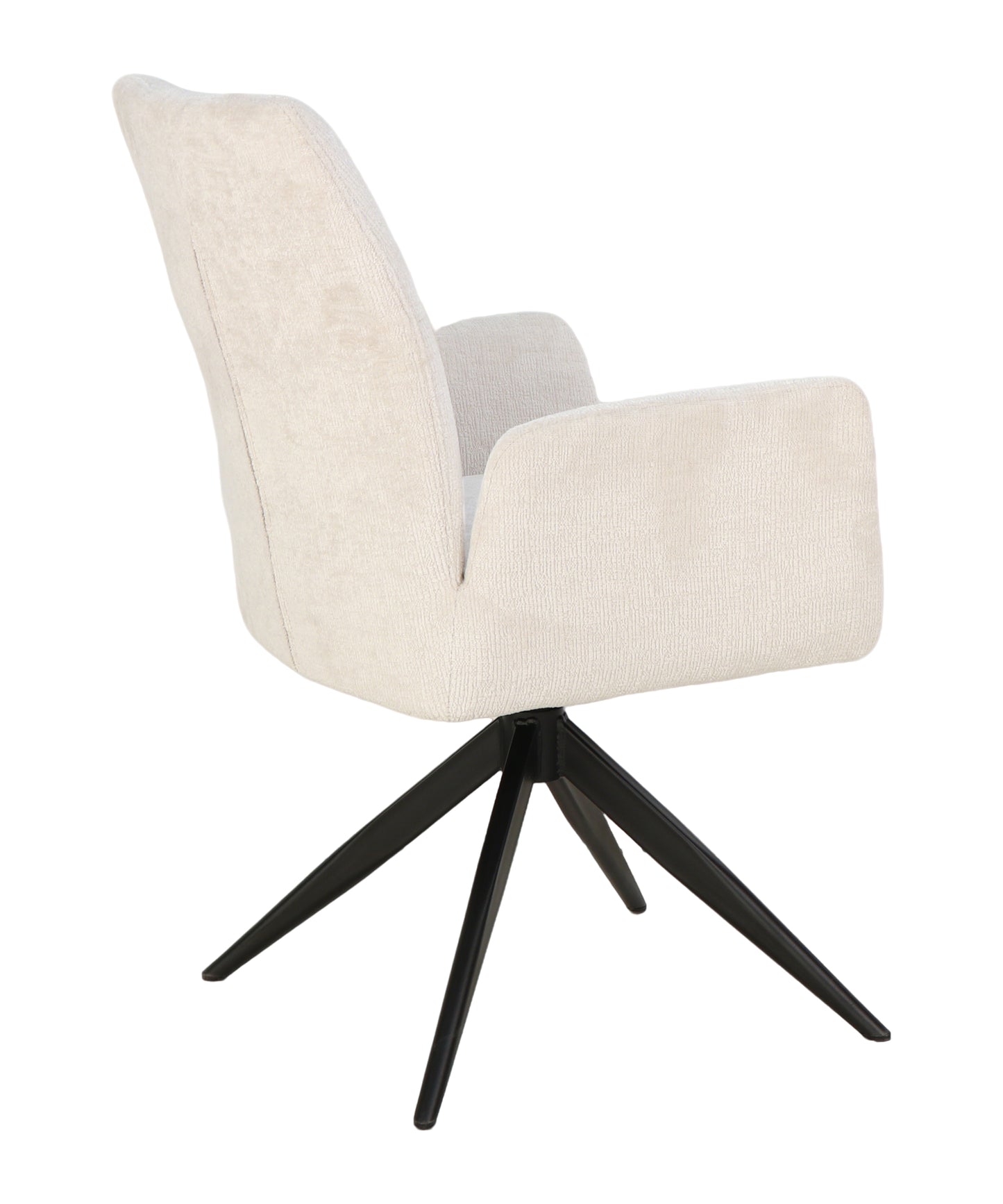 Stoel Atal Off White 02 – Draaibaar – Pocketvering – Zwart Frame