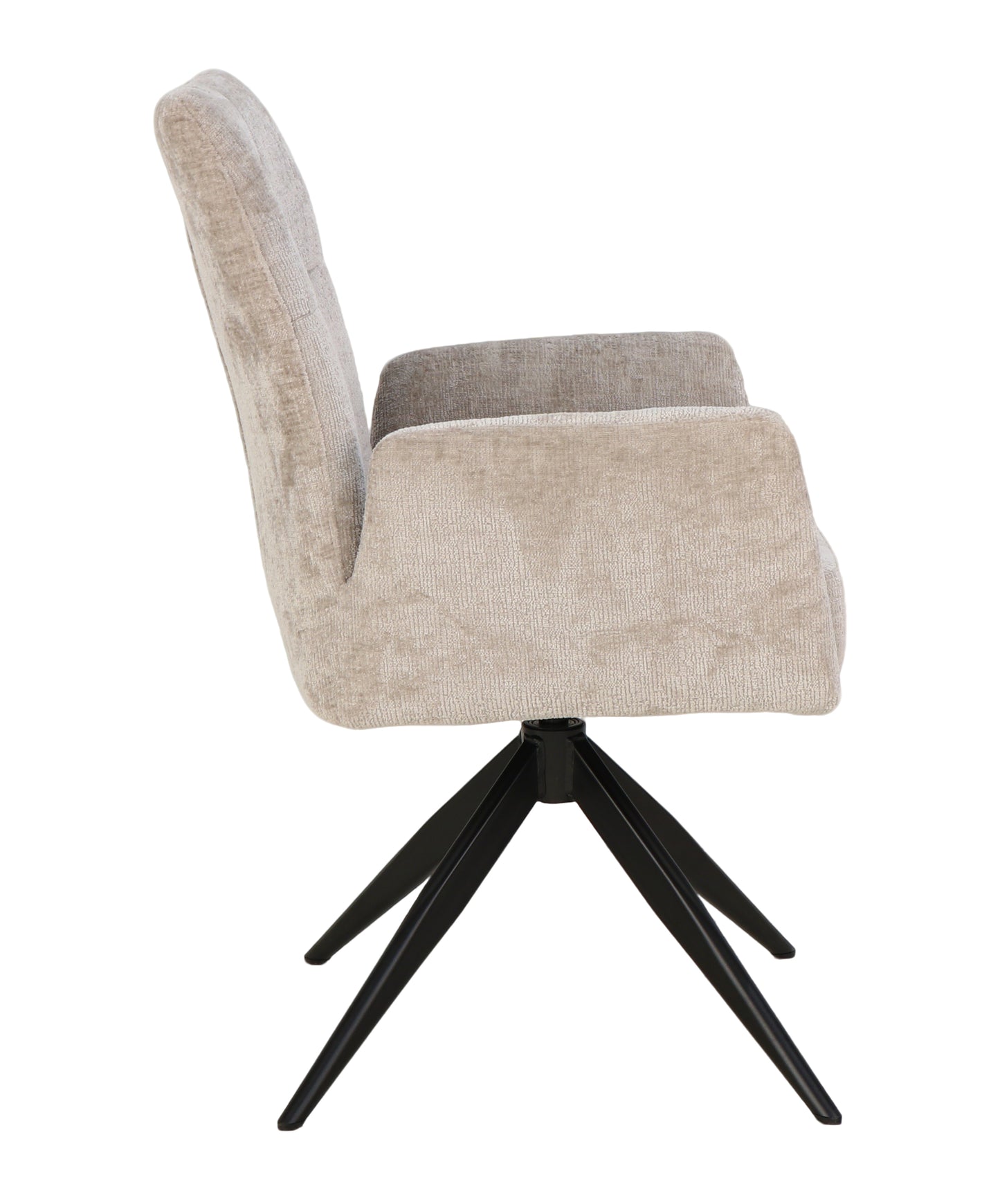 Stoel Atal beige 04 – Draaibaar – Pocketvering – Zwart Frame