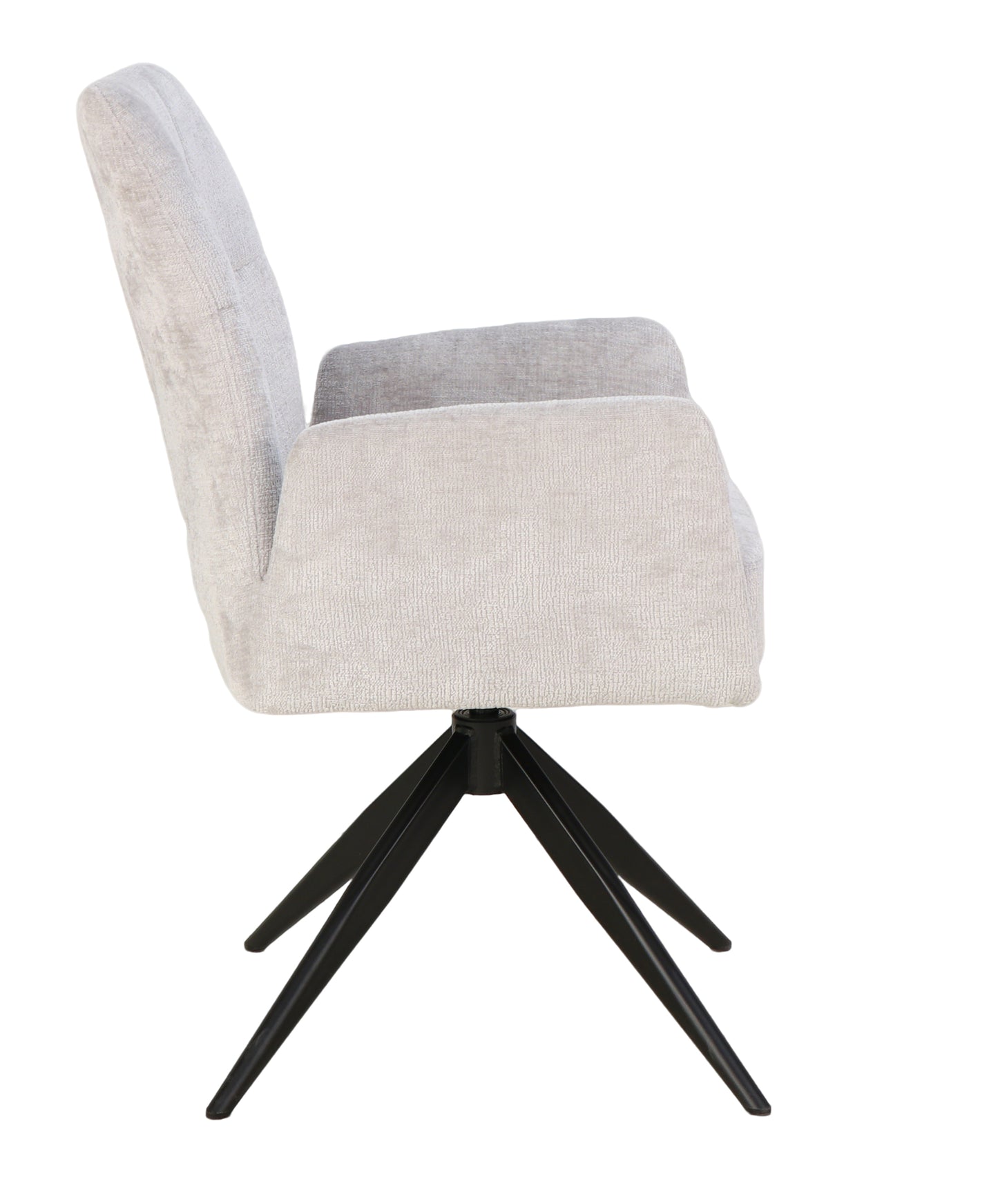 Stoel Atal grey 80 – Draaibaar – Pocketvering – Zwart Frame