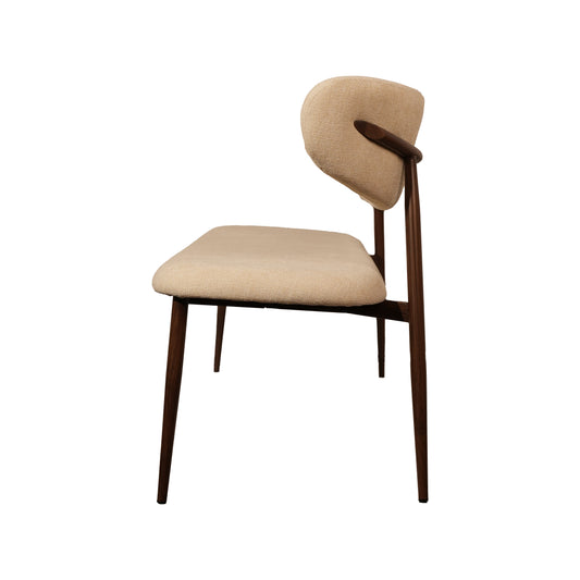 Bankje Kami – 150 cm | Japandi stijl | Metaal frame (brown) | Kleur cream