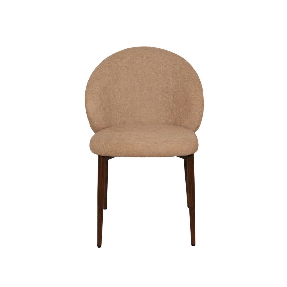 Stoel Bibi | Beige | Metaal poot houtlook (brown) | Japandi stijl