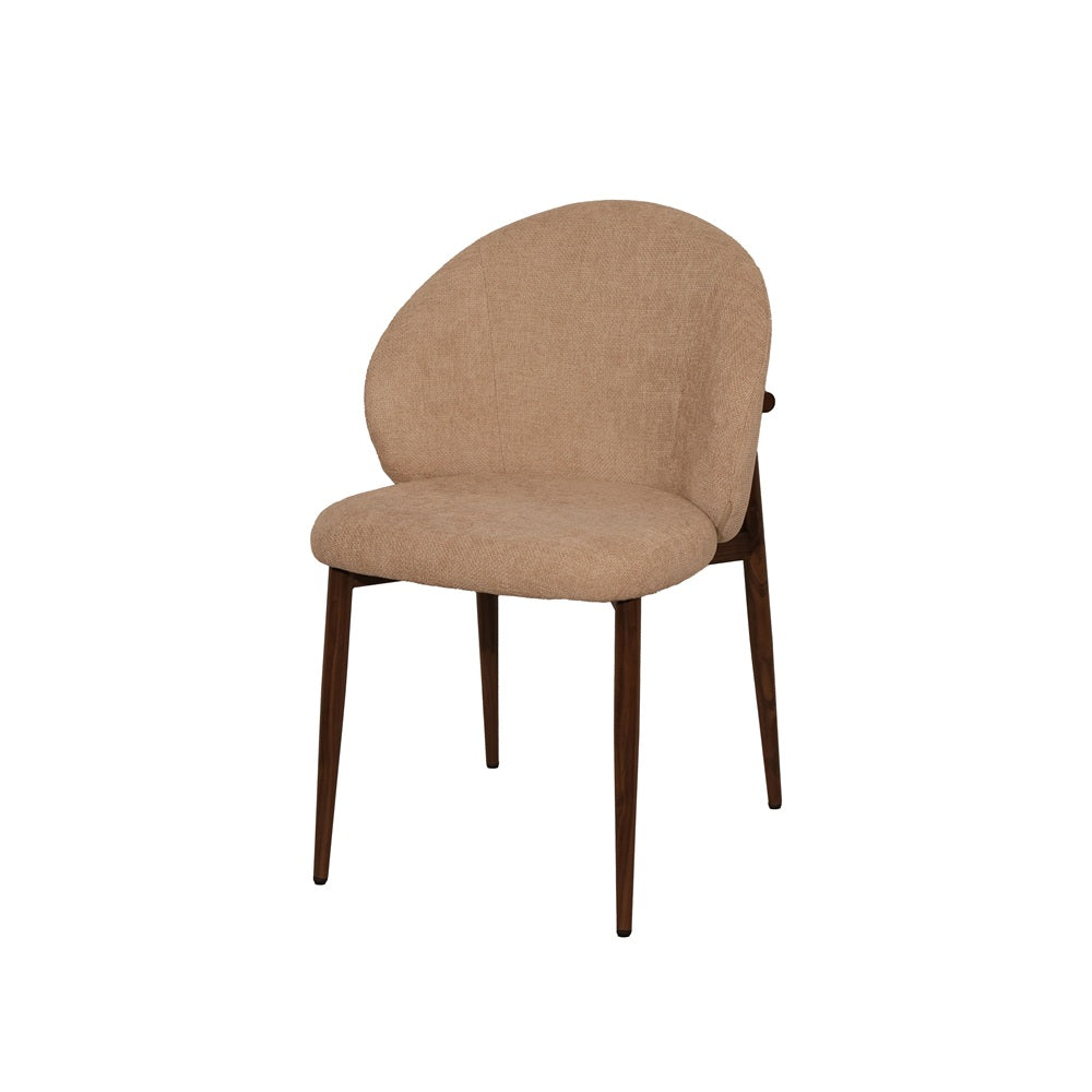 Stoel Bibi | Beige | Metaal poot houtlook (brown) | Japandi stijl