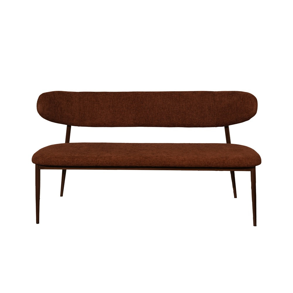 Bankje Kami – 150 cm | Japandi stijl | Metaal frame (brown) | Kleur brown