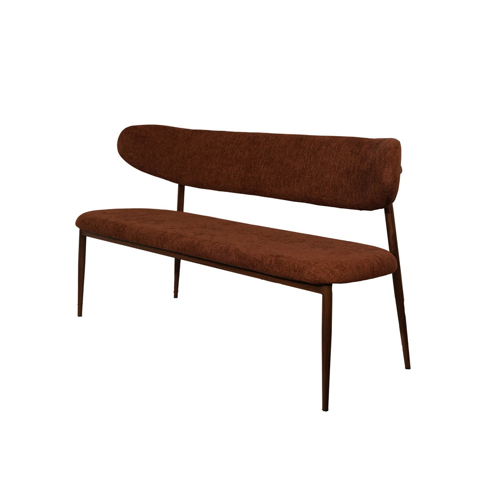 Bankje Kami – 150 cm | Japandi stijl | Metaal frame (brown) | Kleur brown