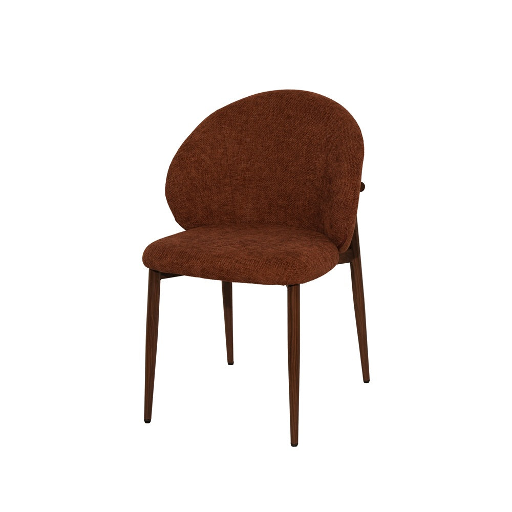 Stoel Bibi | Brown | Metaal poot houtlook (brown) | Japandi stijl