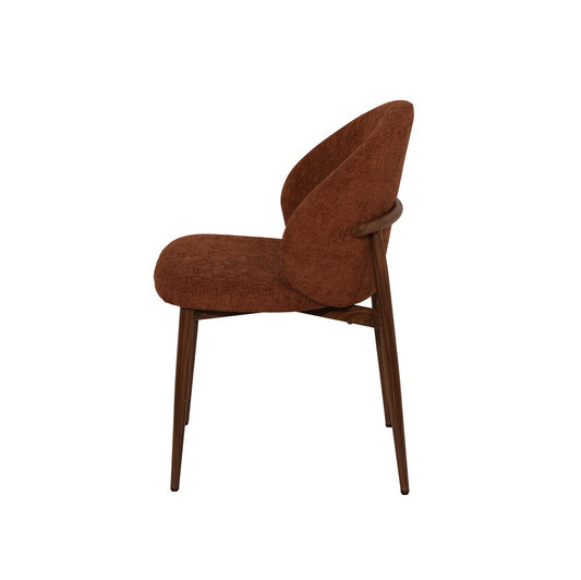 Stoel Bibi | Brown | Metaal poot houtlook (brown) | Japandi stijl