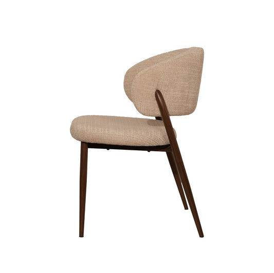 Stoel Coco | Beige Cremona | metalen frame | Japandi stijl