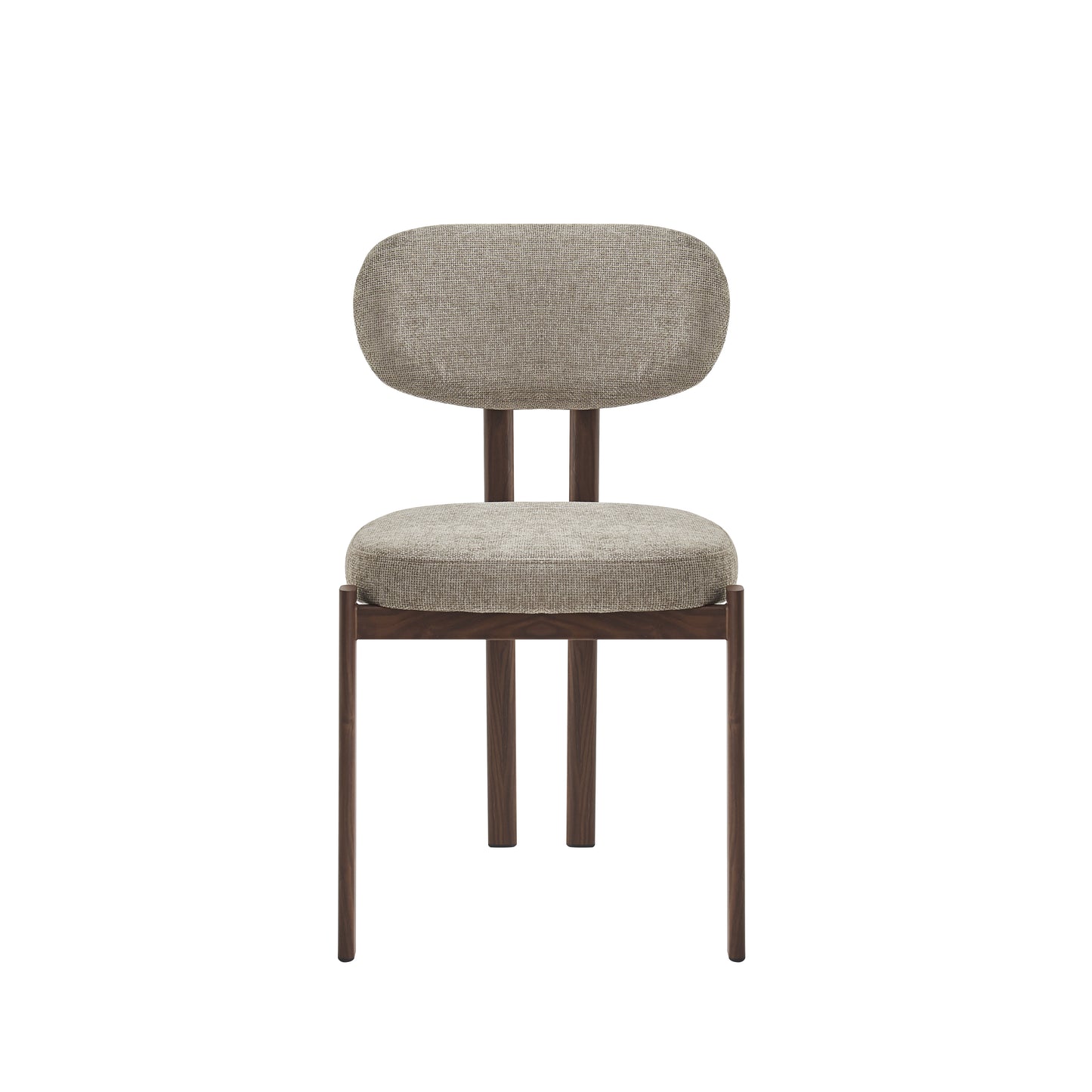 Eetkamerstoel Wiebe – 04 Taupe Bekleding & Walnoot frame