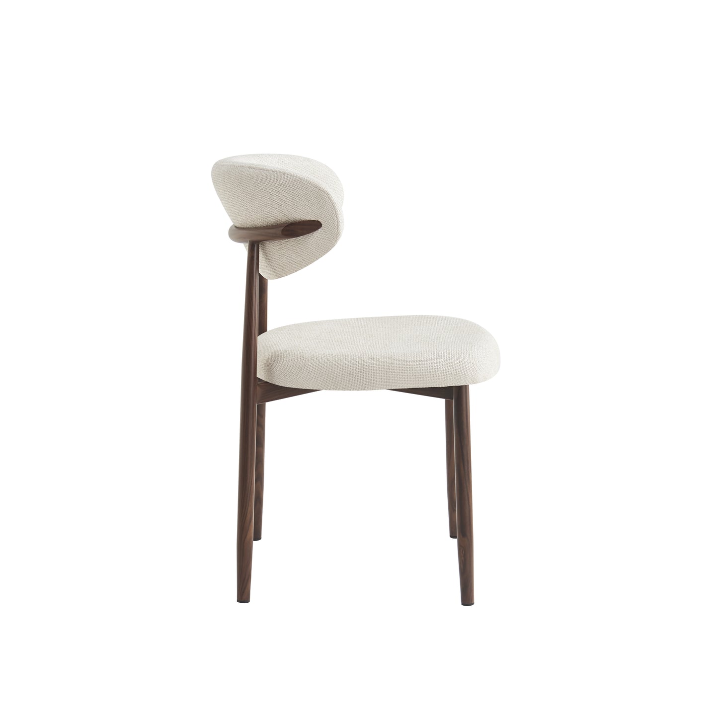 Eetkamerstoel Ronnie – 02 Beige Bekleding & Walnoot frame