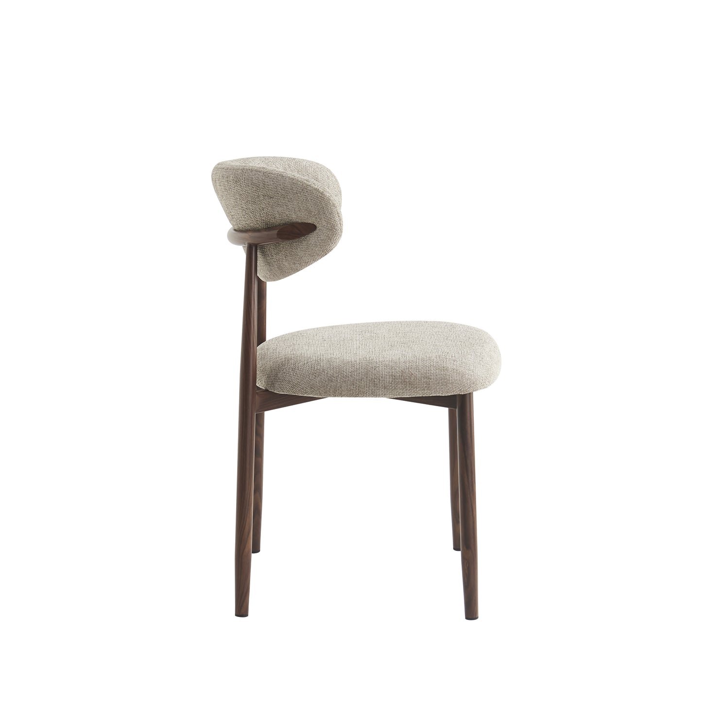 Eetkamerstoel Ronnie – 04 Taupe Bekleding & Walnoothout frame