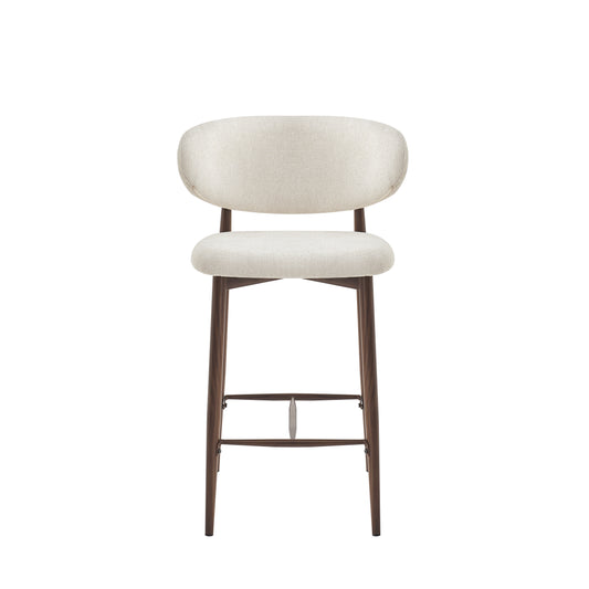 Barstoel Raven – 02 Beige Bekleding & Walnoot Frame