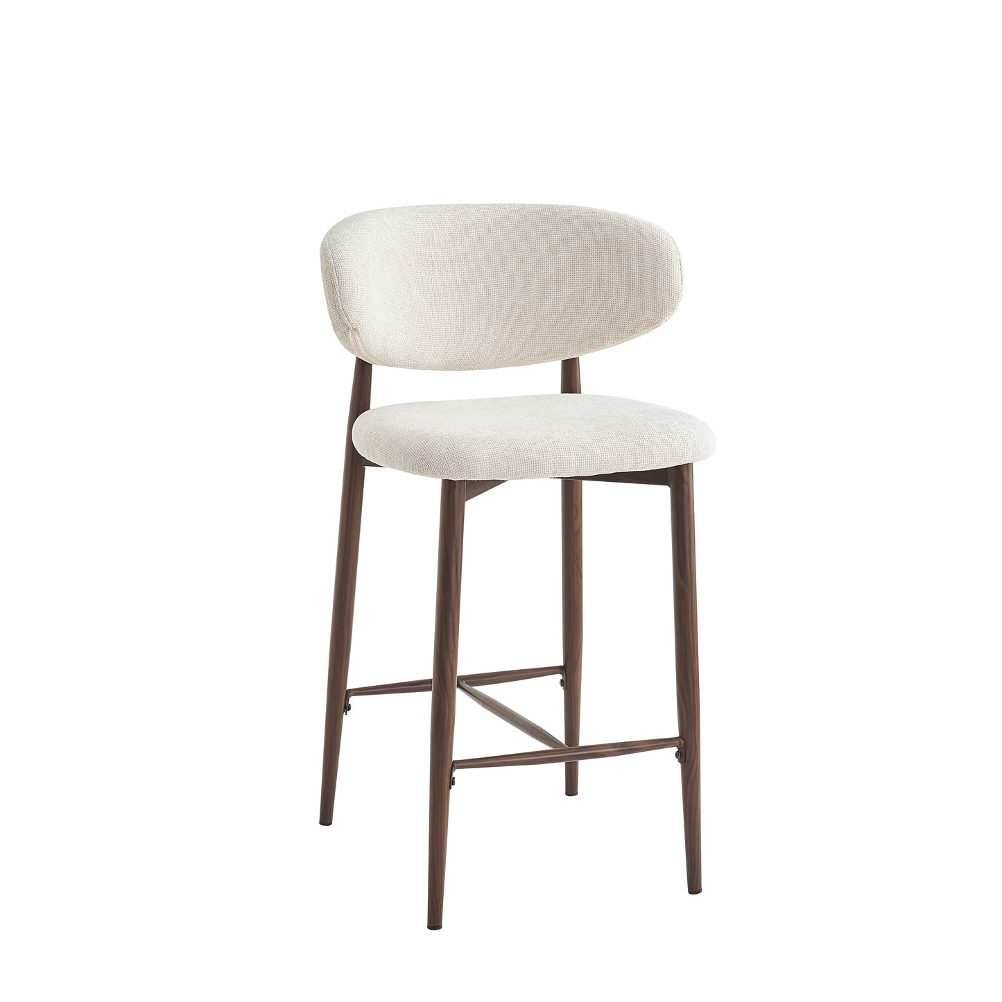 Barstoel Raven – 02 Beige Bekleding & Walnoot Frame