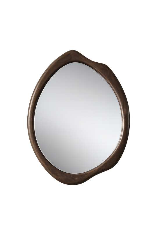 AJ3182 Japandi Spiegel – Organische Vorm – Brown – 48 x 60 x 4 cm