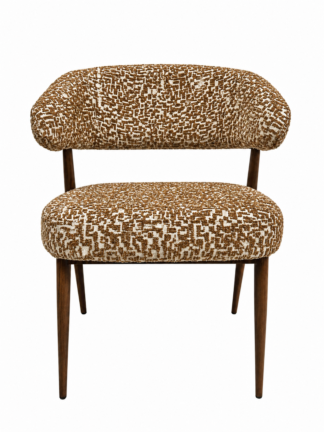 Stoel Sil in patroon brown