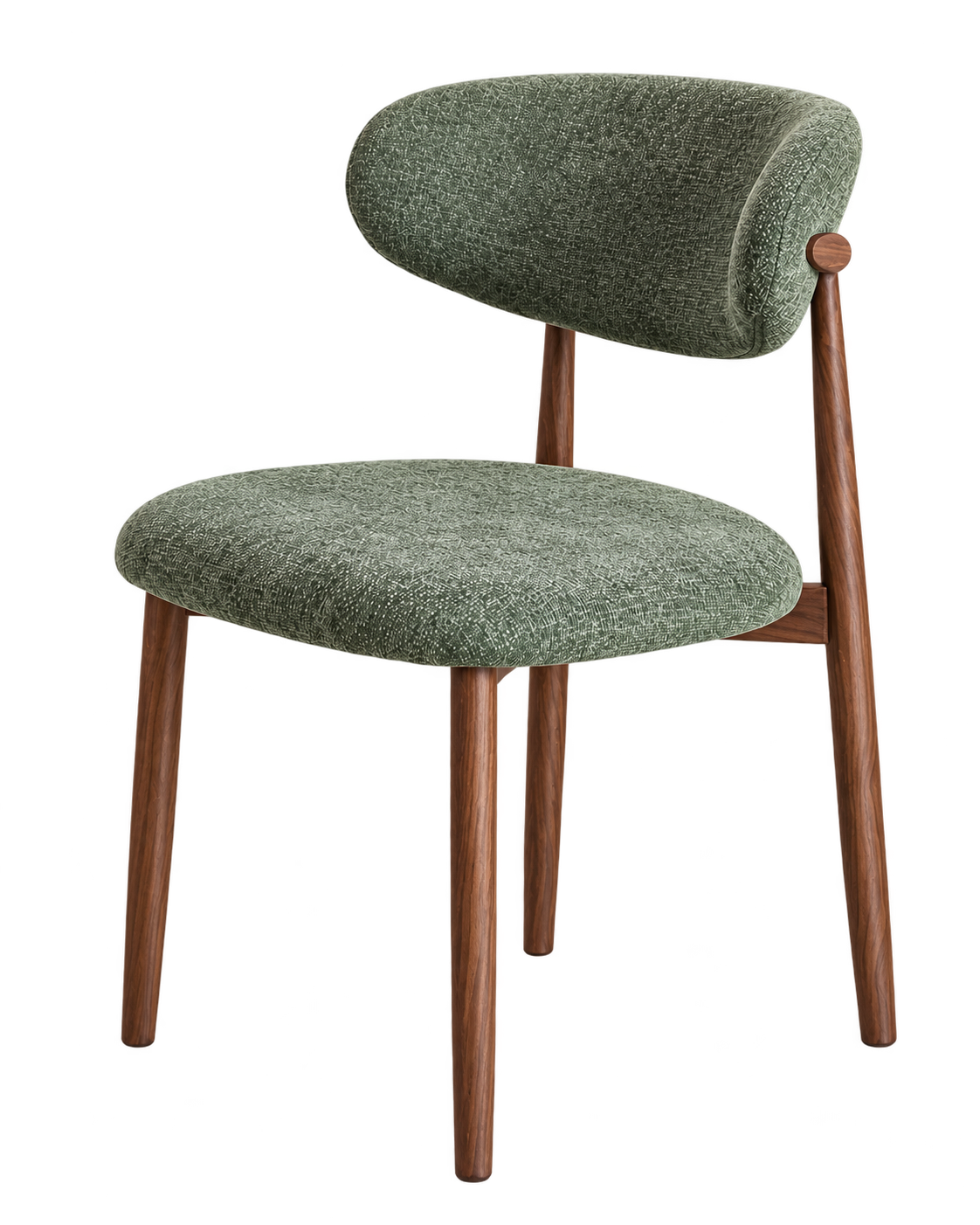Eetkamerstoel Ronnie – 09 olive Bekleding & Walnoothout frame