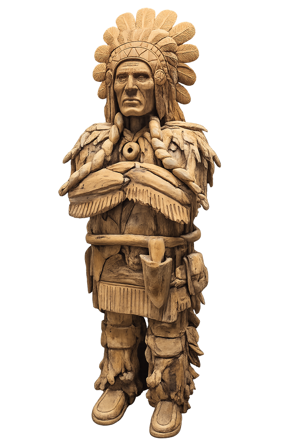 Teakhouten Indiaan Beeld – Levensgroot Decorbeeld 205 cm