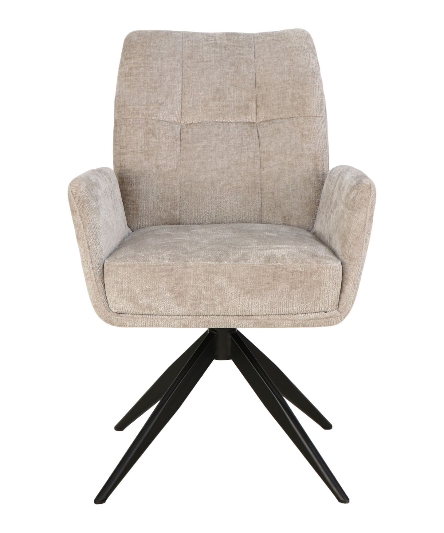 Stoel Atal beige 04 – Draaibaar – Pocketvering – Zwart Frame
