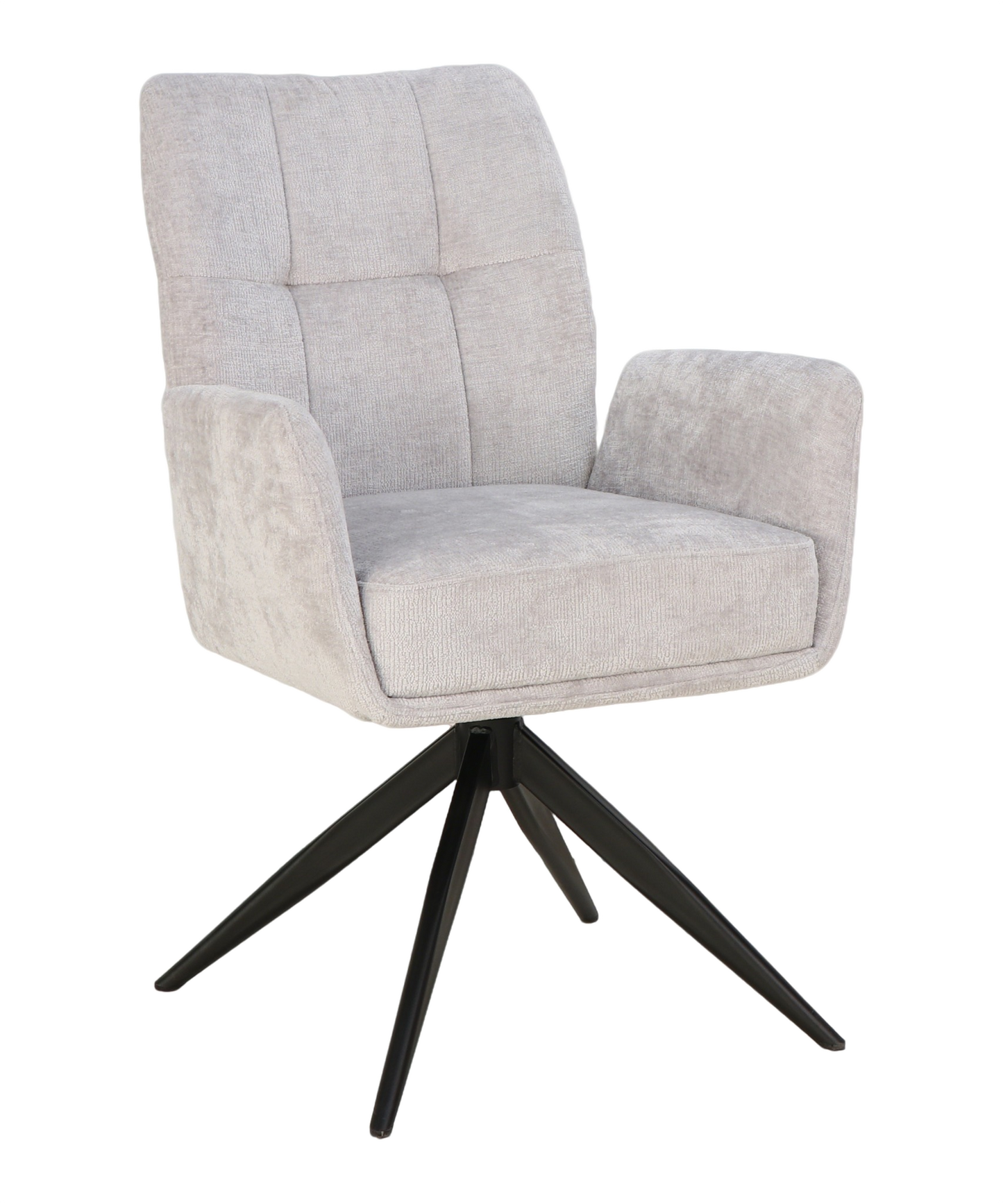 Stoel Atal grey 80 – Draaibaar – Pocketvering – Zwart Frame