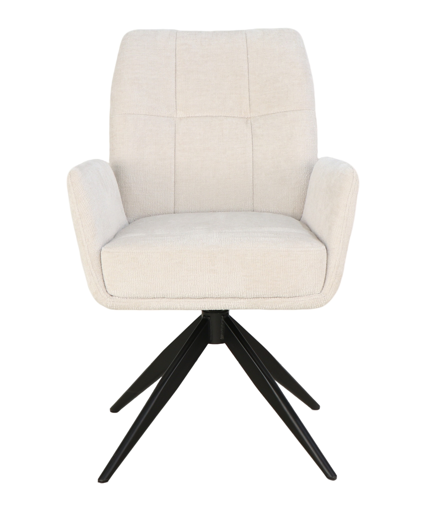 Stoel Atal Off White 02 – Draaibaar – Pocketvering – Zwart Frame