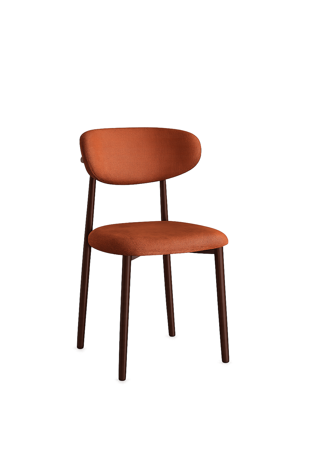 Eetkamerstoel Ronnie – 06 orange Bekleding & Walnoothout frame