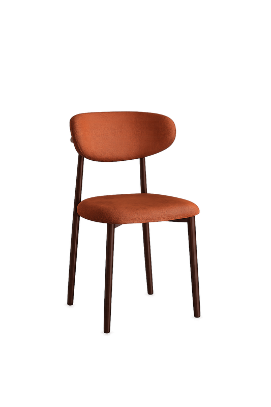 Eetkamerstoel Ronnie – 06 orange Bekleding & Walnoothout frame