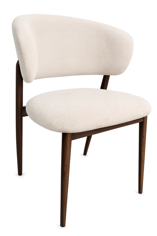 Stoel Coco | Beige Cremona | metalen frame | Japandi stijl