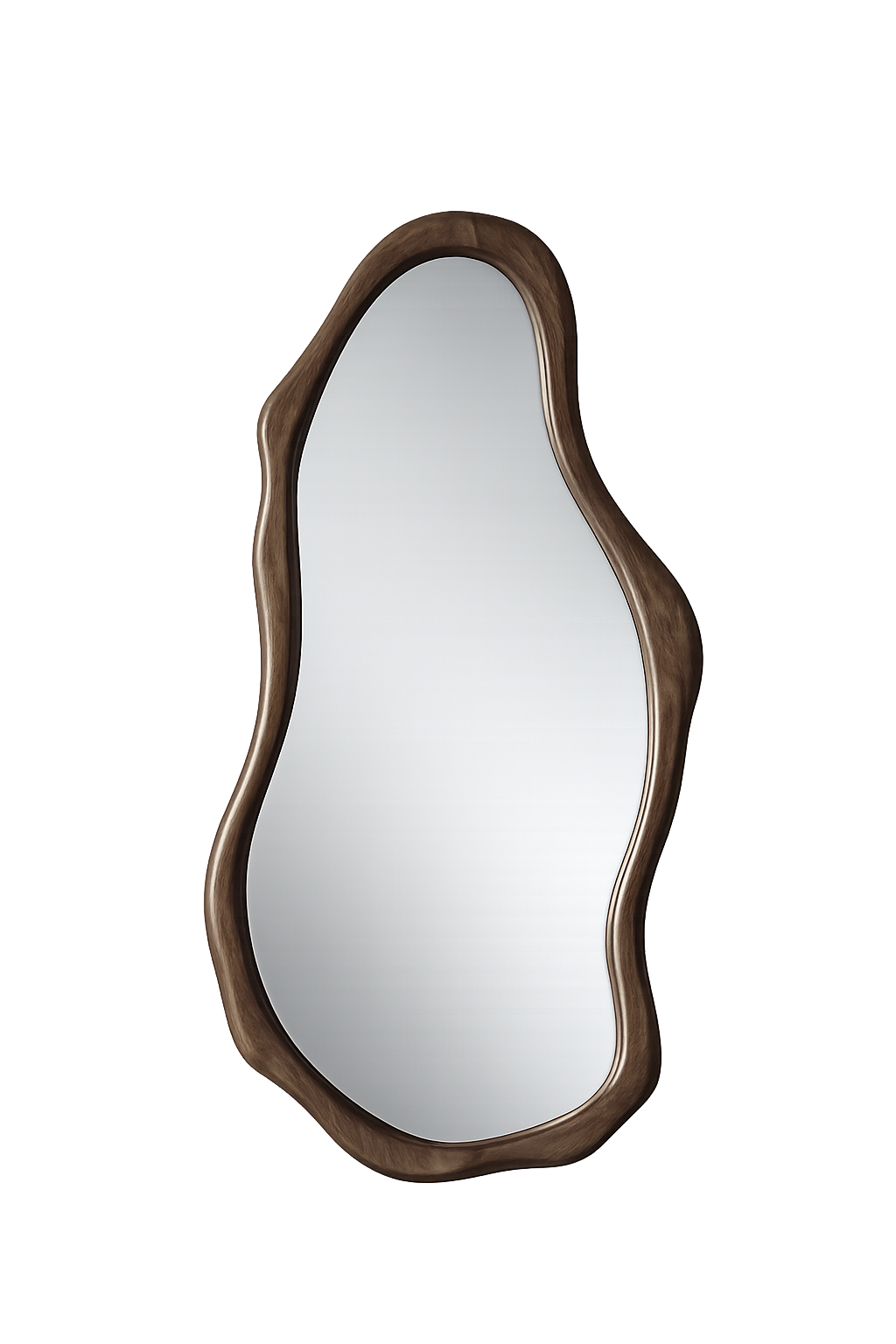AJ3185 Japandi Spiegel – Organische Vorm – Brown – 99 x 53 x 4 cm