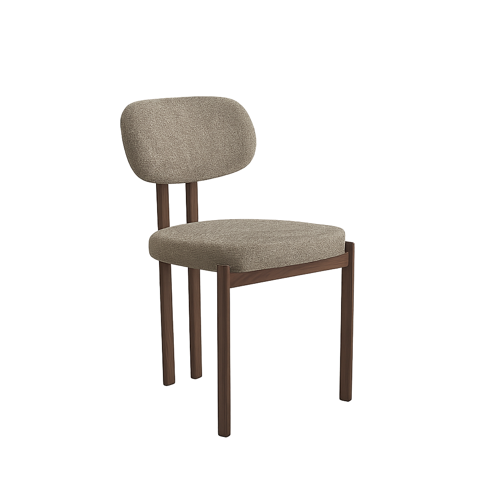 Eetkamerstoel Wiebe – 04 Taupe Bekleding & Walnoot frame