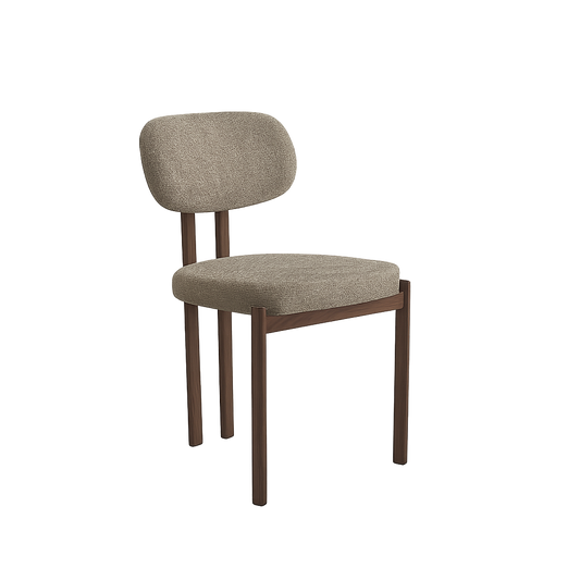 Eetkamerstoel Wiebe – 04 Taupe Bekleding & Walnoot frame