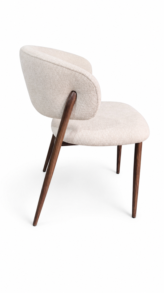 Stoel Coco | Beige Cremona | metalen frame | Japandi stijl