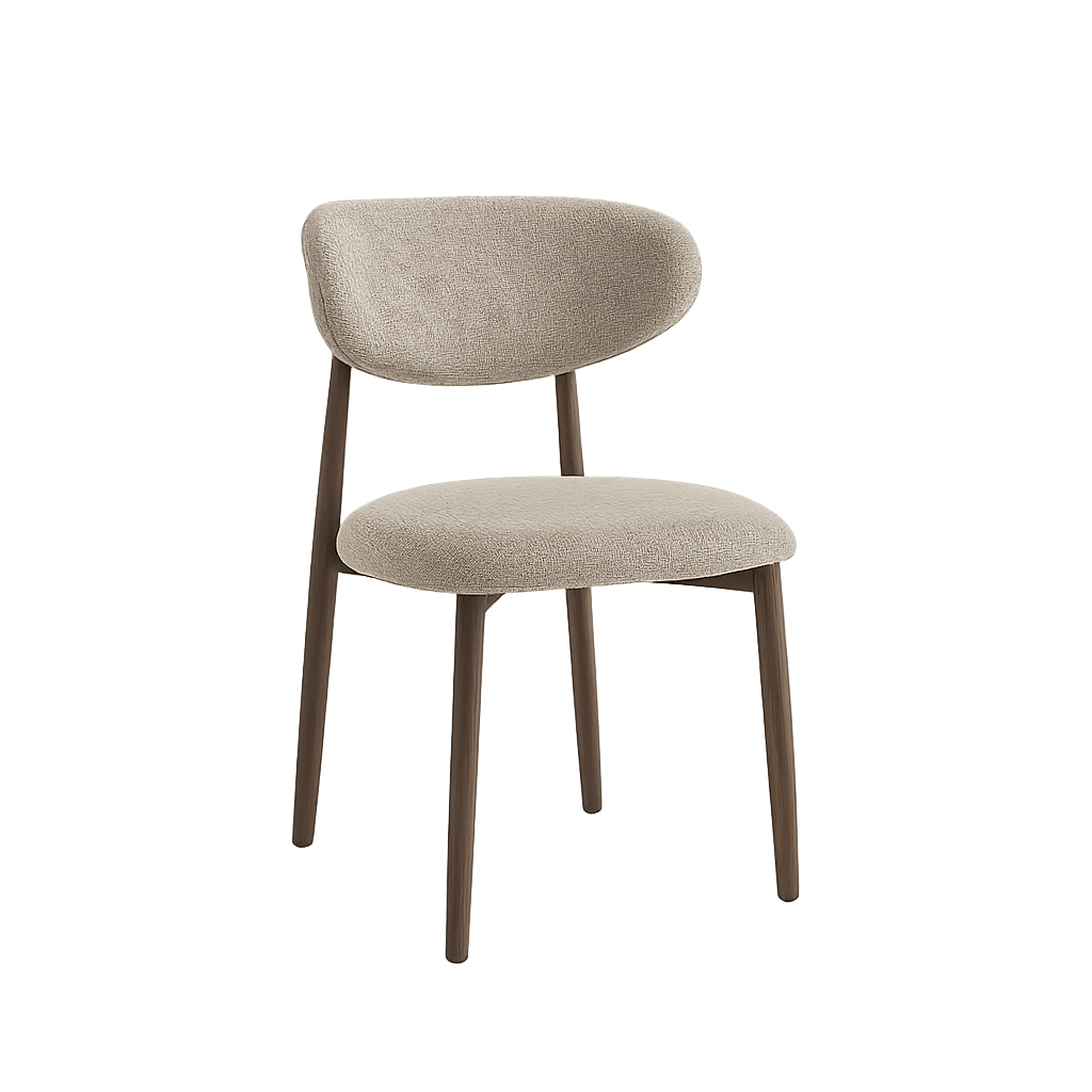 Eetkamerstoel Ronnie – 04 Taupe Bekleding & Walnoothout frame